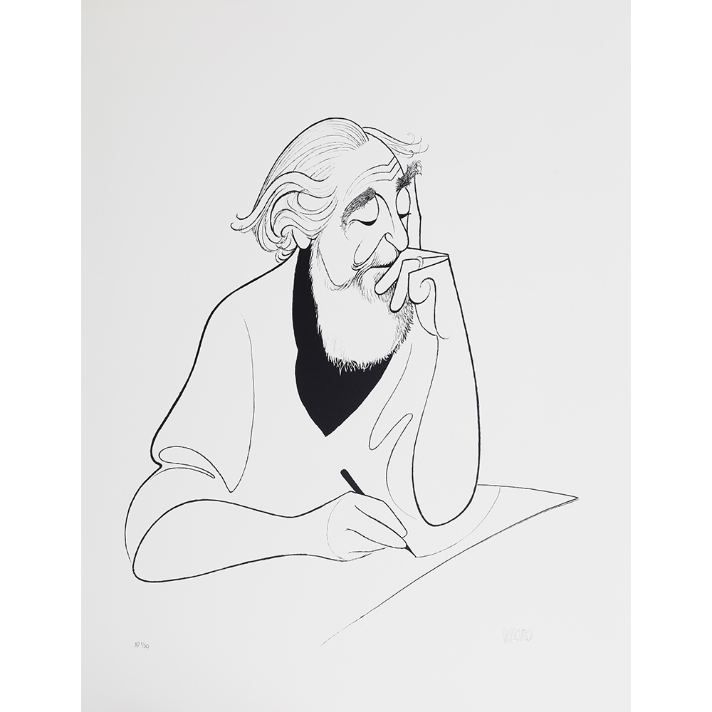 AL HIRSCHFELD "SELF PORTRAIT AT 98" Hand Signed Limited Edition Lithograph Art