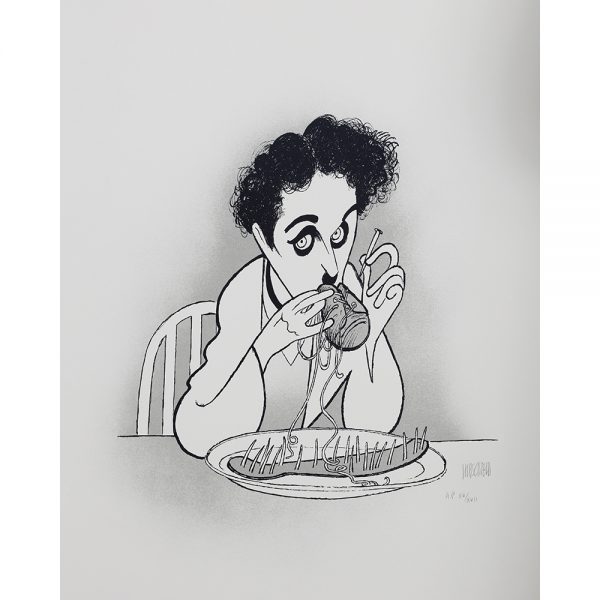 Charlie Chaplin in The Gold Rush (color)