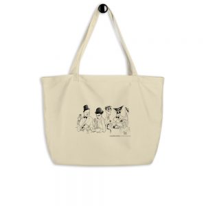 Comedians at Lunch Large organic tote bag